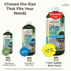 Organic Liquid Plant Food for Indoor Houseplants – All Purpose Fertilizer for Potted Plants, Vegetables, Succulents, Orchids, Roses – Miracle Growth with Mycorrhizae (8 oz)