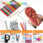 3-Pack 50 Sheets 9" x 12" Sketch Book, Spiral Bound Art Sketchbook, Bulk School Supplies for Kids, Acid Free Artist Easel Drawing Paper Pad for Drawing Painting Writing Sketching