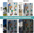 3D Stained Glass Window Film, Decorative Window Privacy Film for Bathroom,Front Door,Home, Sun Blocking Heat Control,Static Cling, Ores 23.6inch x 35.4inch