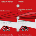 Trotec TroLase | 12"x12"x1/16", 8 Pcs | Red/Black | 2 Ply | Modified Acrylic | Laser Engraving Double Color Plastic Sheet | Engraving Blanks for Laser, Saw, Guillotine | Made in USA