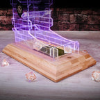 ENHANCE Tabletop LED Dice Tower with 7pc Dice Set for RPG Games - Clear Gaming Set, LED Lit Rolling Tray with Bamboo Base and Castle Tower Design, Roll Up to 14 at Once - Great for Game Night