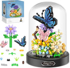 Flower Bouquet Building Kit, 530 Pcs Butterfly and Flowers Mini Bricks Building Blocks Sets, Valentines Day Gifts for Her Him Valentine's Day Gifts for Her Mom Women Girlfriends(Butterfly)