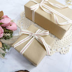 CT CRAFT LLC Ivory Cotton Red Stitched Ribbon 3/8" x 10 Yards for Home Décor Gift Present Wrapping DIY Crafts Birthday Wedding Bouquet Christmas