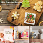 AUREUO Mini Stretched Canvas - 2x2 Inch/24 Pack - 2/5 Inch Profile Tiny Square Canvas Boards for Painting - Art Gift Set Bulk Pack Canvases for Acrylic Painting & Craft