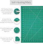Breman Precision 18x24 Inch Self Healing Cutting Mat - 2-Sided 5-Ply PVC Green/Black Cutting Mats for Crafts, Sewing, Quilting and DIY Projects - Durable and Non-Slip Design with Precise Grid Lines