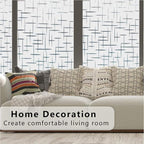 Finnez Frosted Window Film Non-Adhesive, Frosting Privacy Film for Glass Windows, Self Static-Cling Decorative Window Cling for Home Office UV Protection Cross Pattern 45.2 x 157.4 inches