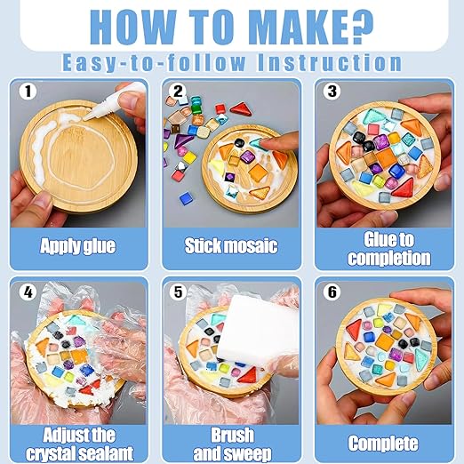 Mosaic Crystal Grout, Mosaics Tile Tools, Mosaic Tile Accessories – Essential for Handmade Grouting and Perfect for DIY Craft Projects (White, 8.8oz)