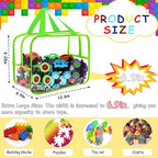 6 Colors Widen X-Large Storage Bags 12.6×9.25×6.9In with Labels, Reusable Clear PVC Board Game Storage, Travel Waterproof Organizer Bags with Zipper for Building Blocks, Puzzle, Stuffed Animals