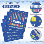 60 Pcs Happy Hanukkah Cocktail Paper Napkins 6.5 x 6.5 Inches Disposable Paper Napkins Dessert Beverage Napkin for Decoupage Luncheon Napkin for Party Wedding Birthday Party