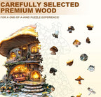 Wooden Puzzles for Adults, Mushroom House Puzzles, Wood Adult Puzzle, Birthday Gifts for Puzzle Lover (L-13.1 * 13.4 in 290pcs)