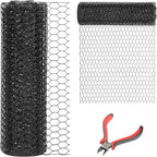 24'' x 150' Black Chicken Wire Mesh Fence, 20 Gauge Galvanized Poultry Netting and 1 inch Garden Mesh Fence Roll, Chicken Wire for Floral Arrangements/Crafts/Farm/Livestock/Pet Protection