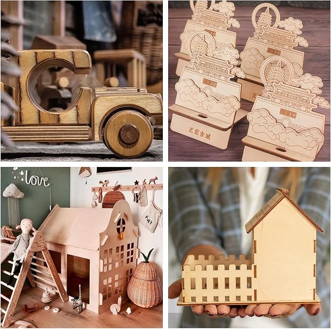 Basswood Sheets 1/16,18 Pack 8x12 Inch Basswood for Laser Cutting, Drawing,Wood Burning, Architectural Models.Plywood Sheets Unfinished Wood Boards for DIY Crafts.