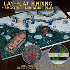 CZYY DND Battle Map Book – 32 Reusable Dry/Wet Erase Mats with 100+ Scenery Decals, 1" Grid & Lay-Flat Binding - Portable RPG Terrain Kit for Campaigns, Game Night & Miniature Battles (Style A)