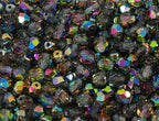 50 pcs Faceted Fire Polished Pressed Czech Glass Beads 6mm (0.24in), 00030-28137 Crystal Vitrail Medium