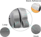 BRAVESHINE 16.5FT Hook and Loop Tape Roll with Adhesive - 1.2 Inch Fabric Fasteners Tape Double-Sided Backing Stick On Hook and Loop Strips for Sewing, Crafting, Mounting or Anti Slip Use - Grey