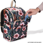 ENHANCE Designer Edition TCG Backpack - MTG Deck Bag Card Binder Space, TCG Deck Box Storage, MTG Playmat Holder - Card Storage Compatible with Magic the Gathering, Pokemon, Lorcana (Canvas Tropical)
