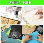 Clear Acrylic Stamp Blocks, 5.12" * 6.3" Acrylic Stamping Block Tool Clear Stamp with Grid Lines for Photography Props Scrapbooking Crafts Card Making