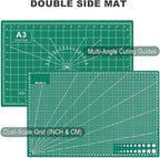 5 PCS Self Healing Cutting Mat 12" x 18": Sewing Rotary Cutting Mat for Crafts and Fabric Sewing Scrapbooking Quilting and Precision Cutting (5, Green)
