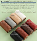 Thin Wax Polyester Thread, 0.45mm, 547 Yards, 3 Ply Round Waxed Cord Strings for Sewing, Beading, Binding, Micro Braiding, Fine Leather Craft and Micro Macrame Jewelry - Rust Red