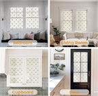 DKTIE Geometric Art Stained Glass Window Film Bathroom Window Privacy Film Frosted Glass Static Clings Non Adhesive with Installation Tools, Modern Home Improvement Style (S119, 35.4'' x 118.1'')