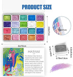Mini Forestry Shifting Watercolor Painting Set, 20 Color Shifting Watercolor Paint Set, Shimmer Metallic Watercolor Paints Set, Glitter Watercolor Paint, Solid, Matisse Style