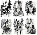 Shadow Dance Scrapbook Paper Set, 120 PCS Vintage Hollow Ephemera Pack for Junk Journaling, Scrapbooking, Crafting, DIY Projects, Diaries, and Art Supplies