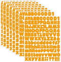 Letter Stickers,1/2 inch 10 Sheets Orange Alphabet Sticker,Self Adhesive Vinyl Letter Stickers Mailbox Numbers,Self Adhesive Letters Stickers for Bulletin Boards Classroom Home Decor