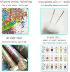 DMCVIVR Stamped Cross Stitch Kits for Adults Beginners Embroidery Kits 11CT Needlepoint Kits Cross Stitch Patterns Embroidery Patterns-Mountain and River Scenery 16x20 inch