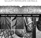 Moldable Cosplay Foam Clay (White) by Pixiss (300 Gram) Cosplay Foam Clay - High Density and Perfect for Intricate Designs | Air Dry | Great for Cutting with Knife or Rotary Tool, Sanding or Shaping