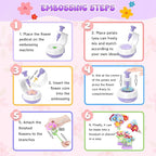 GirlsHome 300+PCS Fabric Flower Bouquets Toys, DIY Flower Crafts Kits for Kids, Arts and Crafts for Kids Ages 6-8 Girls, Build Flower Bouquet, STEM Educational Toy Preschool Gifts (White Purple)