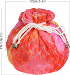 DND Dice Bags Large with Pockets Orange Storage Bag Fish Scale Pattern for RPG Game Dices - Capacity 200+ Dice