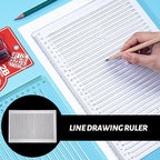 Ciieeo Lettering Stencils Straight Line Stencil Calligraphy Paper Address Stencil for Envelope Small Ruler for journaling Template Ruler Plastic
