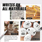White, Silver & Gold Paint Marker Pens 6 Pack 1.2mm Fine Tip, Permanent Acrylic Ink for Rock, Wood, Metal, Glass, Ceramic, Plastic, Canvas, Pens for DIY Crafts, Art & Fine Detailing