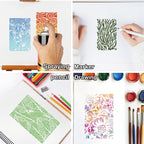 16 Pieces Stencils for Painting, Abstract Texture Mixed Media Art Supplies Crafts Reusable Layering Stencil Brick Pattern Templates for Drawing Card Making Canvas Furniture Paper (Mixed16)