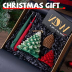 KDW Soy Wax Beads for Candle Making Christmas Tree Silicone Mold Large+Small 3D Candle Molds and Pine Cone Silicone Mould Accessories Set Christmas Gift for Friends and Family