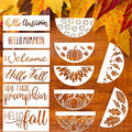 Fall Stencils for Painting on Wood Pumpkin Stencil Fall Leaves Maple Stencil Half Round Hello Autumn Drawing Templates for Door Porch Hanger Fall Wreath Home Decor