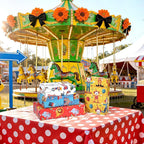 Pineraap 12 Sheets Circus Wrapping Paper, Cute Circus Acrobatic Clown Ferris Wheels Balloon Tent Pattern Folded Gift Packing Paper for Birthday, Baby Shower, Parties, Gifts, Crafts, 20 x 28 inch