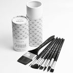 ARTEGRIA Watercolor Brush Set, 9 Professional Soft Synthetic Squirrel Paint Brushes, Including Round Detailers, Flat Wash, Rigger, Rake, Fan, Angled Shader