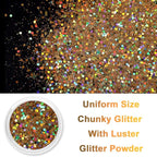 Renfio Holographic Glitter, 2.11oz/60g Mix Ultra Fine Glitter for Crafts Resin Glitters PET Flakes for Nail Art Tumblers Slime - Diamond Laser Gold