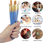 DUGATO Halloween Artist Paint Brush & Palette Set - 20 Nylon Brushes (Assorted Sizes & Shapes) with 5 Mixing Trays - Ideal for Acrylic, Watercolor, Oil & Gouache Painting