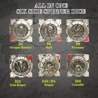 6 Sided Spinner DND Dice - Metal D4 D6 D8 D10 D10% D12 D20 All in One D&D Set - Cool Role Playing Gifts for Dungeons and Dragons TRPG MTG Games Lover Players (6 Sided-Bloodstained)