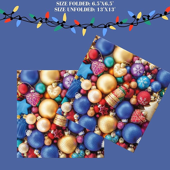 20-ct 13x13 Christmas Paper Decoupage Napkins, 3-Ply Servilletas Tissue Napkin for Dinner and Parties, Disposable Napkins (Holiday Ornaments)
