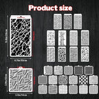 30 Pcs Abstract Layering Stencils for Painting, Reusable Mixed Media Stencils with Geometric Crackle Bubble Camo Splatter Tree Leaf Patterns, DIY Craft Templates for Walls Canvas Cards Airbrush Art