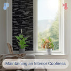 Haton Blackout Window Film, Black Out Window Cover, Sun Light Blocking Frosted Privacy for Glass Door, Heat Control Room Darkening Tint for Home Day Sleep, Non-Adhesive, Black 35.4" x 78.7"