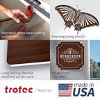 Trotec TroLase | 12"x24"x1/16", 4 Pcs | Cherry/White | 2 Ply | Modified Acrylic | Laser Engraving Double Color Plastic Sheet | Engraving Blanks for Laser, Saw, Guillotine | Made in USA