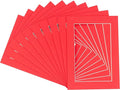 Pack of TEN 8.5x11 Mats Bevel Cut for 7x9 Photos - Acid Free Cardinal Red Precut Matboards For Pictures, Photos, Framing - 4-ply Thickness