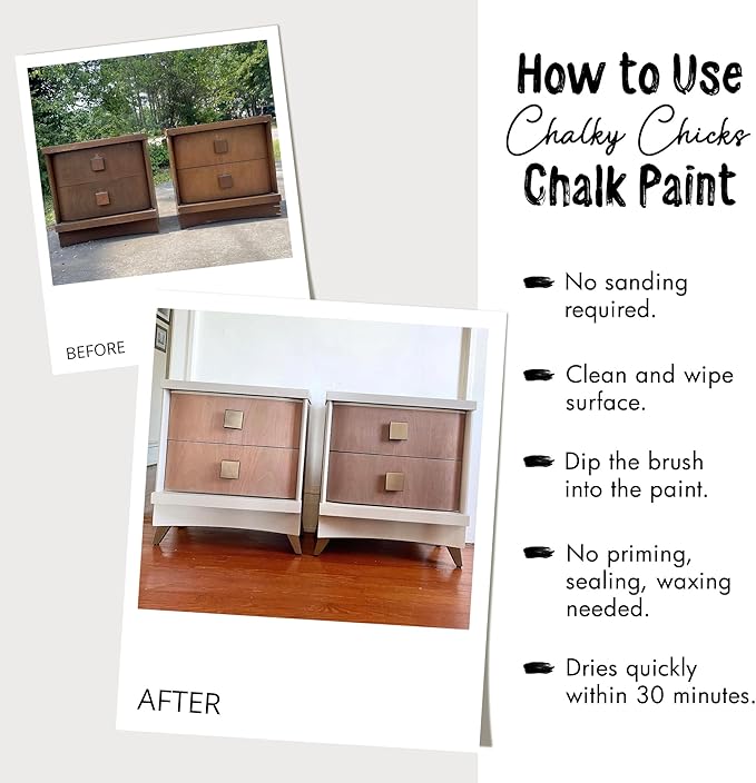 Chalky Chicks All-in-One Chalk Paint for Furniture or Cabinet -32 Fl Oz - Matte Finish Poison Apple (Dark Red) for Metal, Wood Furniture Paint - No Sanding All-in-One for Home Decor & Crafts, USA Made