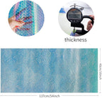 ONEART | Iridescent Transparent Embossed Vinyl Holographic Blue Clear PVC Vinyl Craft Film 16"×54" for Sewing DIY Projects-Conch