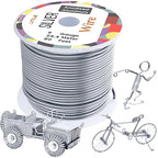 UTILE Armature Aluminum Wire 80 ft 9 Gauge 3.7 mm Anodized Craft Bendable Wire – Sculpting Metal Silver for Bonsai Trees, Clay, Crafts, Plants, Gardening, Beading and Jewelry Making (Silver)