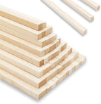 60Pcs Wood Square Dowel Rods 1/2 x 1/2 x 12 inch,Wood Squares for Crafts,Model Making Balsa Wood (1/2""x12""-60pcs)